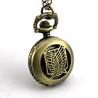 Clock/Watch Cosplay Accessories Inspired by Attack on Titan Eren Jager Anime Cosplay Accessories Necklace Clock/Watch Golden Alloy Female