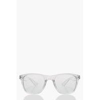 Clear Frame Square Fashion Glasses - clear