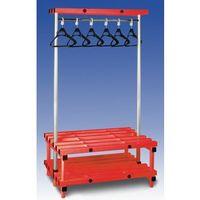 CLOAKROOM UNIT WITH HANGERS - RED 18 HANGERS - LENGTH 1500MM