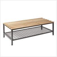 CLOAKROOM BENCH FREESTANDING DOUBLE, WITH MESH TRAY