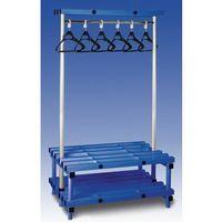 CLOAKROOM UNIT WITH HANGERS - BLUE 18 HANGERS - LENGTH 1500MM