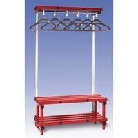 CLOAKROOM UNIT WITH HANGERS - RED 5 HANGERS - LENGTH 1000MM