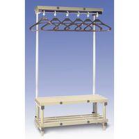 CLOAKROOM UNIT WITH HANGERS - CREAM 6 HANGERS - LENGTH 1200MM