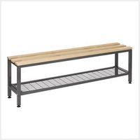 CLOAKROOM BENCH FREESTANDING SINGLE, WITH MESH TRAY