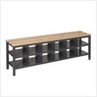 CLOAKROOM BENCH FREESTANDING SINGLE, WITH SHOE BASKET