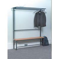 CLOAKROOM ISLAND UNIT SINGLE SIDED, 5 HOOKS, BASKET