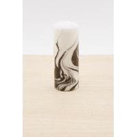 Clueless Candles Large Marble Pillar Candle, BLACK & WHITE