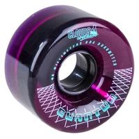 Clouds Urethane Quantum Quad Skate Wheels - Clear/Purple 62mm 80A (4 Pack)