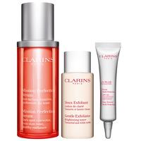 Clarins Gifts and Sets Mission Perfection Serum 30ml, Gentle Exfoliating Brightening Toner 30ml and Day Screen Multi-Protection SPF50 10ml