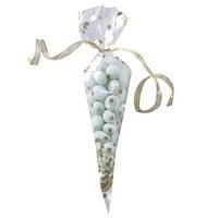 Clear & Gold Polka Dot Cone Favour Bags - 10 Pack