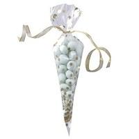 clear gold polka dot cone favour bags 10 pack