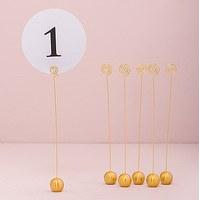 classic round table number holder brushed gold