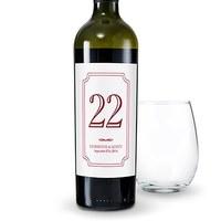 Classic Table Number Wine Label
