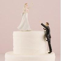 Climbing Groom and Victorious Bride Mix & Match Cake Toppers - Climbing Groom