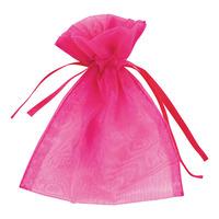 Club Green Small Organza Pouch - Fuchsia