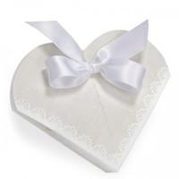club green rose hessian heart favour boxes