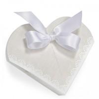 Club Green Rose Hessian Heart Favour Boxes