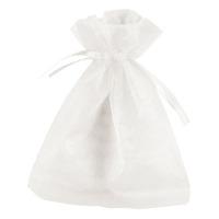 club green small organza pouch white