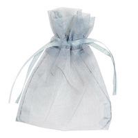 club green small organza pouch silver