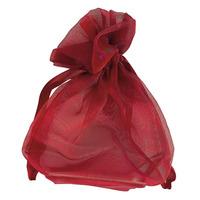 Club Green Medium Organza Pouch - Burgundy