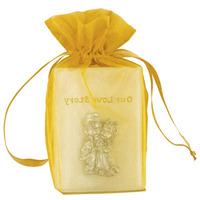 club green medium organza pouch gold