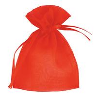 club green small organza pouch red