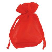 club green medium organza pouch red