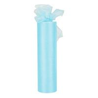 club green organza 25m snow sheer roll blue