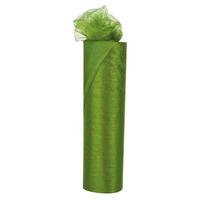 Club Green Organza 25m Snow Sheer Roll - Moss Green