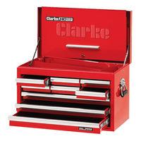 clarke clarke cbb209df 26 9 drawer tool chest with front cover red