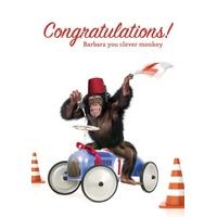 clever monkey congratulations card