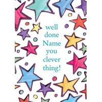 clever thing | personalised well done card