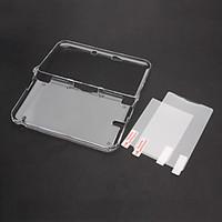 Clear Crystal Case Cover with TopBottom LCD Screen Protector For Nintendo 3DS XL