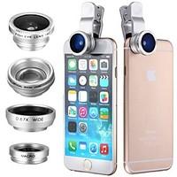 Clip 4in1 180 Fish Eye Wide angle Micro Telephoto Lens for itouch ipad iPhone Samsung HTC