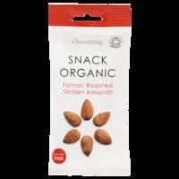 clearspring snack organic tamari roasted sicilian almonds 30g 30g