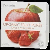 Clearspring Organic Fruit Purée Apple & Strawberry 2 x 100g - 2 x 100 g