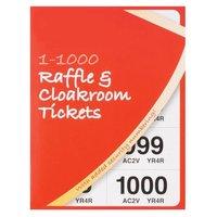 Cloakroom or Raffle Tickets Numbered 1 - 1000 Assorted Colours (1 x Pack of 6)