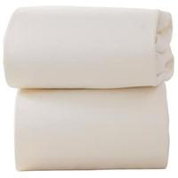 clair de lune pack of two fitted pramcrib sheets cream