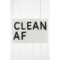 clean af bath mat black white