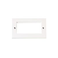 click new media white quad module front plate