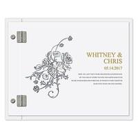 Clear Acrylic Wedding Guest Book - Antique Chic Etching