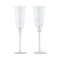 Classic Engraved Wedding Champagne Glasses - No Inscription - single