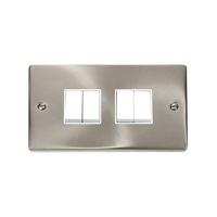 Click Deco Satin Chrome 2 Gang 4 Way 10AX Light Switch