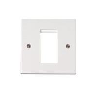 click new media white single module front plate