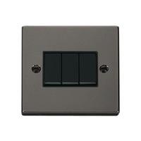 click deco black nickel 1 gang 3 way 10ax light switch