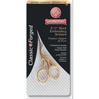 Classic Forged Stork Embroidery Scissors 3-1/2-Gold Plated Finish 243596