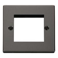 Click New Media Black Nickel Dual Module Front Plate