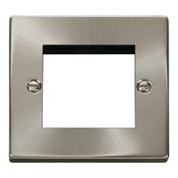 Click New Media Satin Chrome Dual Module Front Plate