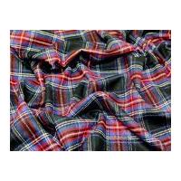 Clan Tartan Polyester & Wool Blend Check Dress Fabric Black Stewart
