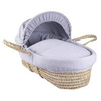 Clair de Lune Waffle Palm Moses Basket in Grey